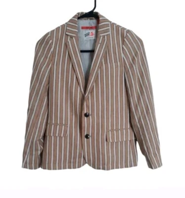 Scotch & Soda Scotch Shrunk Youth 尺码 10/140 亚麻混纺条纹西装外套 — 第 1/4 张图片