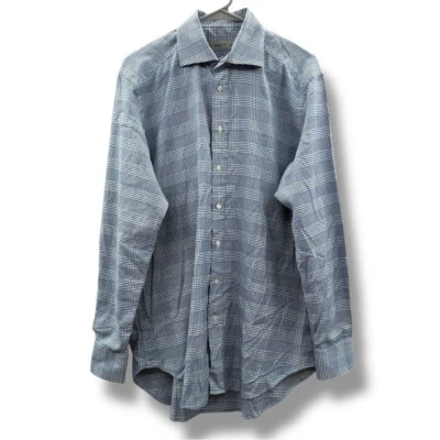 Camisa Etro Azul Blanco Estampado Abotonada Para Hombre Talla XL Manga Larga Italia Foto 1 de 4