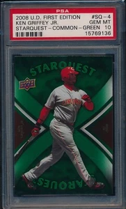 2008 UPPER DECK FIRST EDITION KEN GRIFFEY JR STARQUEST GREEN PSA 10 GEM MT POP 3 - Picture 1 of 1