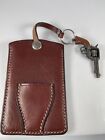 Berasategui Brown Leather Document Holder Wallet Gun Key Chain Very Rare