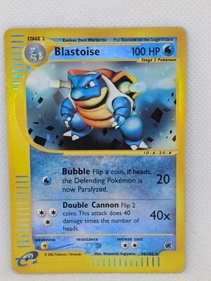 Blastoise 036/165 Expedition Base Set Reverse Holo Rare Pokemon TCG Nintendo MP - Image 1 of 4