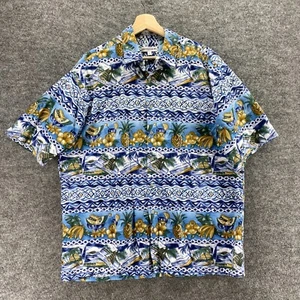 Pierre Cardin Shirt Men L Large Blue Striped Button Up Collared Short Sleeve - Picture 1 of 8