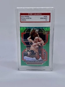 2022 Graded Prizm WWE STONE COLD STEVE AUSTIN Green Prizm Parallel #192 Legends - Picture 1 of 3
