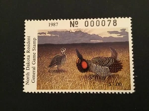 ICOLLECTZONE US North Dakota 1987 Game Stamp VF NH - Picture 1 of 1