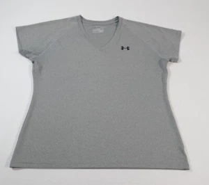 Under Armour Women 'S Gray Heatgear V-neck T-shirt Size L - Picture 1 of 5