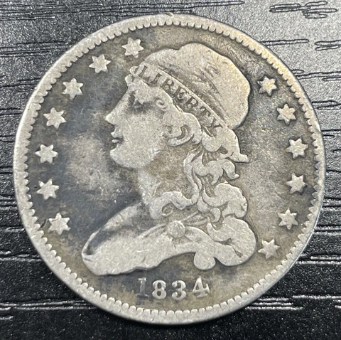 1834 Capped Bust Quarter Nice Type Coin Cover