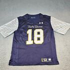 Notre Dame Football 2018 Shamrock Series Under Armour Jersey Mens Small Blue