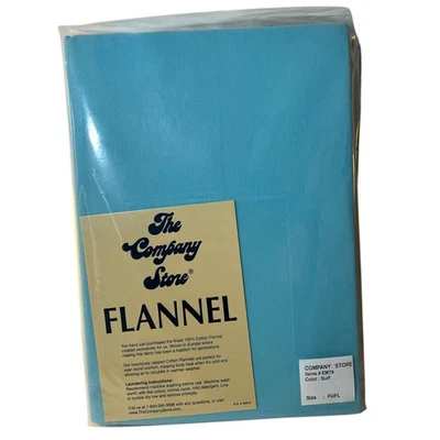 Sábana plana completa vintage de franela 100 % algodón The Company Store NOS Foto 1 de 4