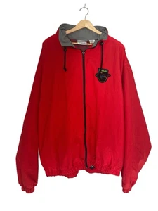 Vintage REEBOK Greg Norman Full Zip Red Windbreaker Jacket Sz L Shark - Picture 1 of 7