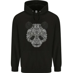 Paisley Panda Bear Childrens Kids Hoodie - Picture 1 of 31