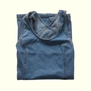 VESTIDO VAQUERO JORDACHE AÑOS 90 DE COLECCIÓN DENIM RETRO HECHO EN EE. UU. ALGODÓN AZUL CREMALLERA MUJER TALLA M - Imagen 1 de 11