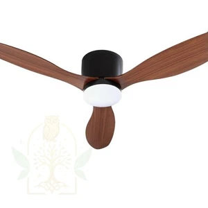 Devanti 52'' Ceiling Fan DC Motor w/Light w/Remote - Dark Wood - Picture 1 of 7