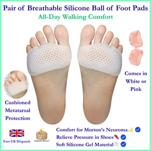 2x Foot Metatarsal Pads Ball Gel Pain Cushion Insoles Support Neuroma Uk Relief - Picture 1 of 12