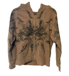 y2k Vintage Counter Intelligence Womens Size XL 18 20 Skull Skeleton Beige Black - Picture 1 of 4