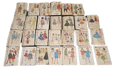 Lot Of 27 Vintage Sewing Patterns 40s, 50s, 60s Simplicity Men Women Toddler Wow - Image 1 of 4