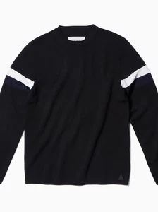 Aztech Mountain Rundhalsausschnitt Pullover Streifen Ärmel Nylon Ellenbogen Patch Wolle Large - Bild 1 von 14