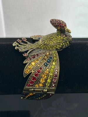 Brazalete Reloj Secreto Vintage Heidi Daus Swarovski Cristal Pájaro del Paraíso Foto 1 de 4