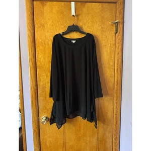 Blusa estilo mordedura de tiburón negra Est 1946 para mujer talla 22/24 W - Imagen 1 de 5