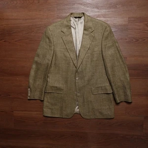 Vintage Brooks Brothers Tweed Blazer Suit Jacket Brown Beige Made In USA 39R - Picture 1 of 11