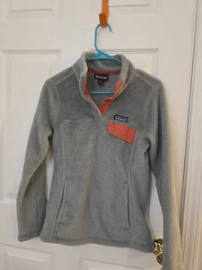 Womens Patagonia Re-Tool Snap T Fleece Jacket XS Polartec Pullover Gray Pink - Picture 1 of 4