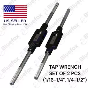 2 Pcs Adjustable Tap Wrench Handle Tap Handle Ratcheting Tap 1/4"-3/4",1/16-1/4" - Picture 1 of 2