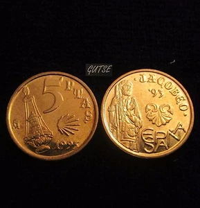 *GUTSE* 5 PESETAS 1993, "JACOBEO (BOTAFUMEIRO)", SIN CIRCULAR. - Imagen 1 de 1