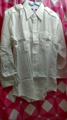 Flying Cross All Weather 豪华男式制服衬衫 16 2 白色长袖 XL 码 — 第 1/4 张图片