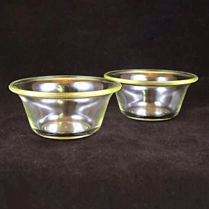 McKee Glasbake Set of 2 Custard Cups Vintage Clear Glass Ovenware JRB - Picture 1 of 5