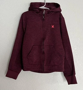 Boys Maroon Hurley Hooded Full Zip Sweater Size Small - Picture 1 of 10