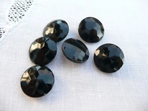 6 boutons ancien en verre à décors de facettes - Imagen 1 de 3