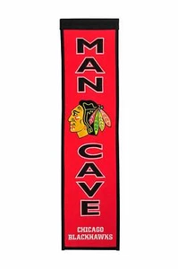 NHL Chicago Blackhawks Man Cave Banner großer Wimpel Pennant Eishockey Wolle - Bild 1 von 3