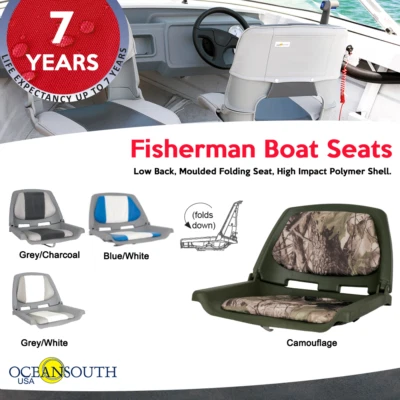 Oceansouth Fisherman Folding Boat Seat - Camouflage - Image 1 of 4