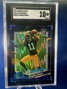 2023 Donruss Optic - Rated Rookie Purple Shock Jayden Reed SGC 10! - Picture 1 of 1