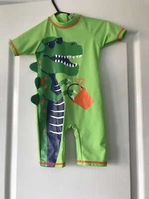 BNWOT MATALAN BRIGHT GREEN CROCODILE SUNSAFE SUN SUIT AGR 18-23 MONTHS - image 1 of 4