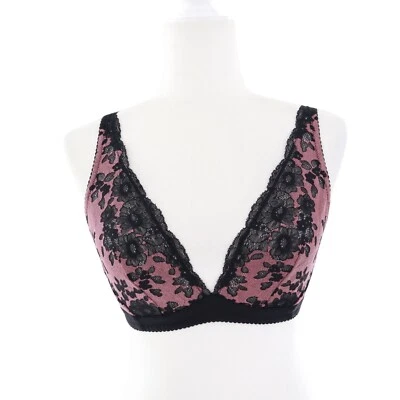 Bralette de encaje Cosabella para mujer M malva negro sujetador tocador lencería sexy pin up Foto 1 de 4