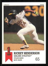 1991 Panini Canadian Top 15 #45 Rickey Henderson