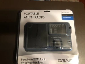 CRAIG PORTABLE AM/FM RADIO WITH WEATHER BAND ROD ANTENNA 3.5MM HEADJACK - Picture 1 of 4