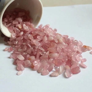 100g/Lot Natural Pink Rose Quartz Crystal Chip Stone Healing Reiki Gem Specimens - Picture 1 of 12