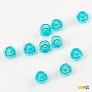LEGO 10 X Nuovo Trans Piastra Blu Chiaro 1 x 1 Borchia Tonda Traslucida Acqua - Foto 1 di 2