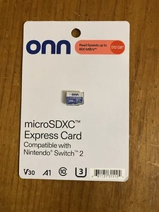 NEW! Onn MicroSDXC Express Card 512gb Compatible With Nintendo Switch 2 In Hand - Zdjęcie 1 z 2