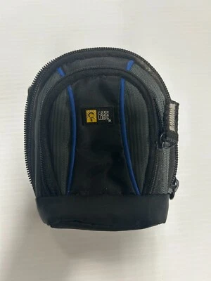 Case Logic Small Camera Case Padded Black And Blue W/ Belt Loop 3 Zip Pouch - Image 1 of 4