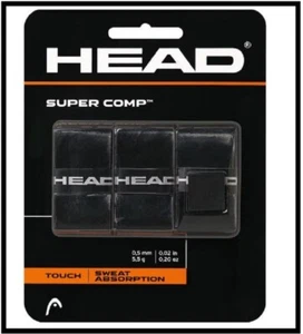 Super Comp Racquet Overgrip - 3-Pack with Tape, Black Color - Picture 1 of 3