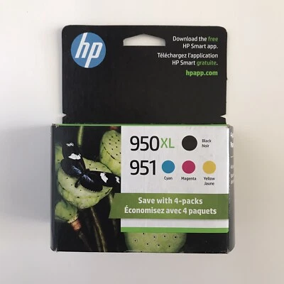 2026 2027 Genuine HP 950XL/951 Combo C2P01FN OEM Ink Black Cyan Magenta Yellow - Image 1 of 4