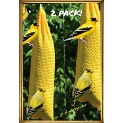 2 PK FINCH MAGIC THISTLE SOCK SE639 JUMBO GOLD2 NYJER THISTLE SEED BIRD FEEDER - Image 1 of 3