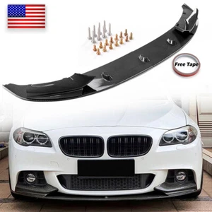 Carbon Fiber For 2011-2016 BMW F10 5 Series M Sport Front Bumper Lip Splitter BC - Picture 1 of 12