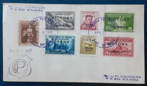FILIPINAS 1945 Victoria FDC Primer Día Sobreimpresiones de Cubierta 4185 - Imagen 1 de 2