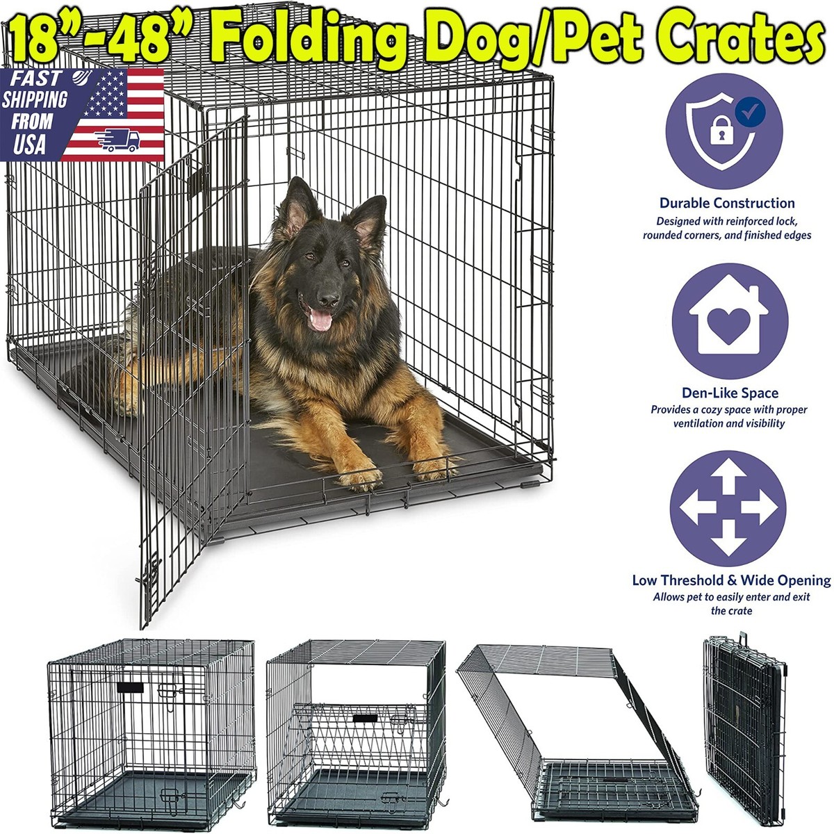 Cage Pour Chien MidWest ICrate Double-Door Folding With Divider