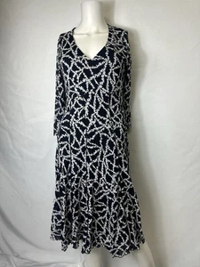 Coldwater Creek black white long sleeve dress sz Small (8) - Picture 1 of 4