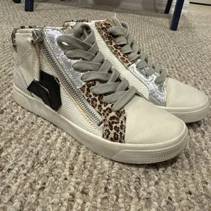 Dolce Vita Women's High Top Sneakers/ Leopard/ Side Zipper Size 6 *UNWORN* - Picture 1 of 9