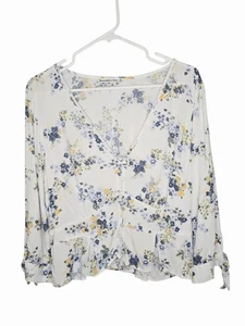 Abercrombie & Fitch Cottagecore Croquette Floral V Neck Long Sleeve Top Size XL - Bild 1 von 7
